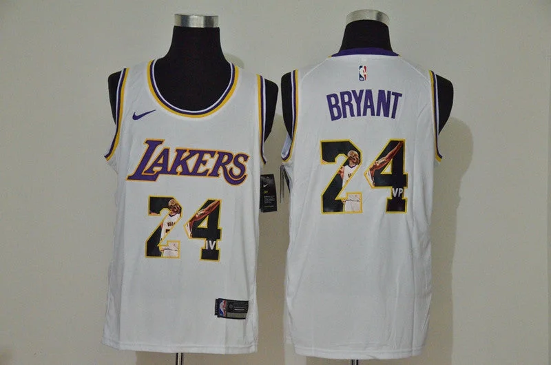 Basketball Jersey For Professional Teams-Lakers 24 Kobe Bryant White Fashion Swingman Basketball Jersey