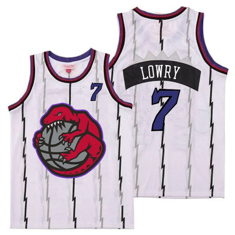 Basketball Jersey For Game Day Gear-Raptors 7 Kyle Lowry White Retro Basketball Jerseys