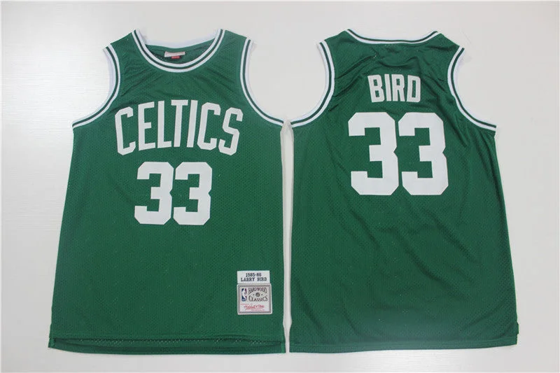 Basketball Jersey With Personalized Patches-Celtics 33 Larry Bird Green 1985-86 Hardwood Classics Basketball Jersey